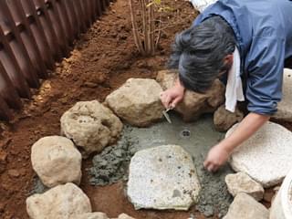 手水鉢設置部の排水処理