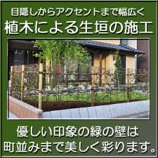 植木による生垣の施工