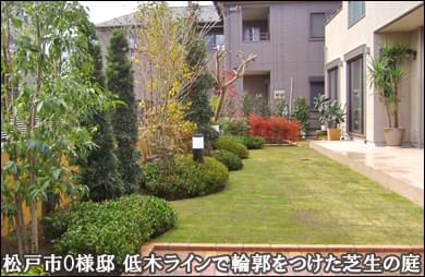 植木の持つ色彩配置を活かした明るい洋風ガーデン-松戸市O様邸