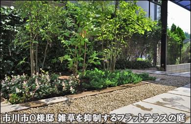 簡易ウッドフェンスと洋風平板テラスのお庭-市川市O様邸