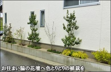 お住まい脇の花壇へ色彩豊かな植栽を-流山市Ｏ様邸