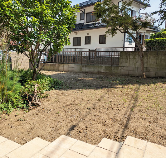 造園施工前の庭